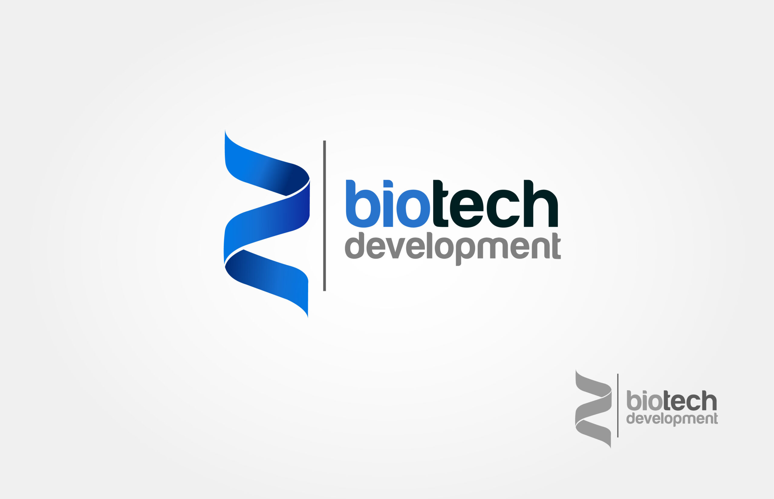 Biotech,Development,Vector,Logo,Template.,Blue,Ribbon,Vector,Design,Logo.